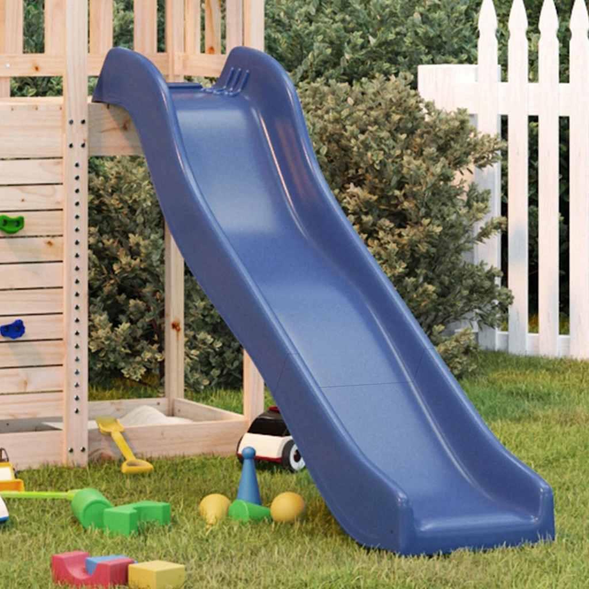 Voir la diapositive 2 : VIDAXL Toboggan de jeu bleu 174x38 cm polypropylene