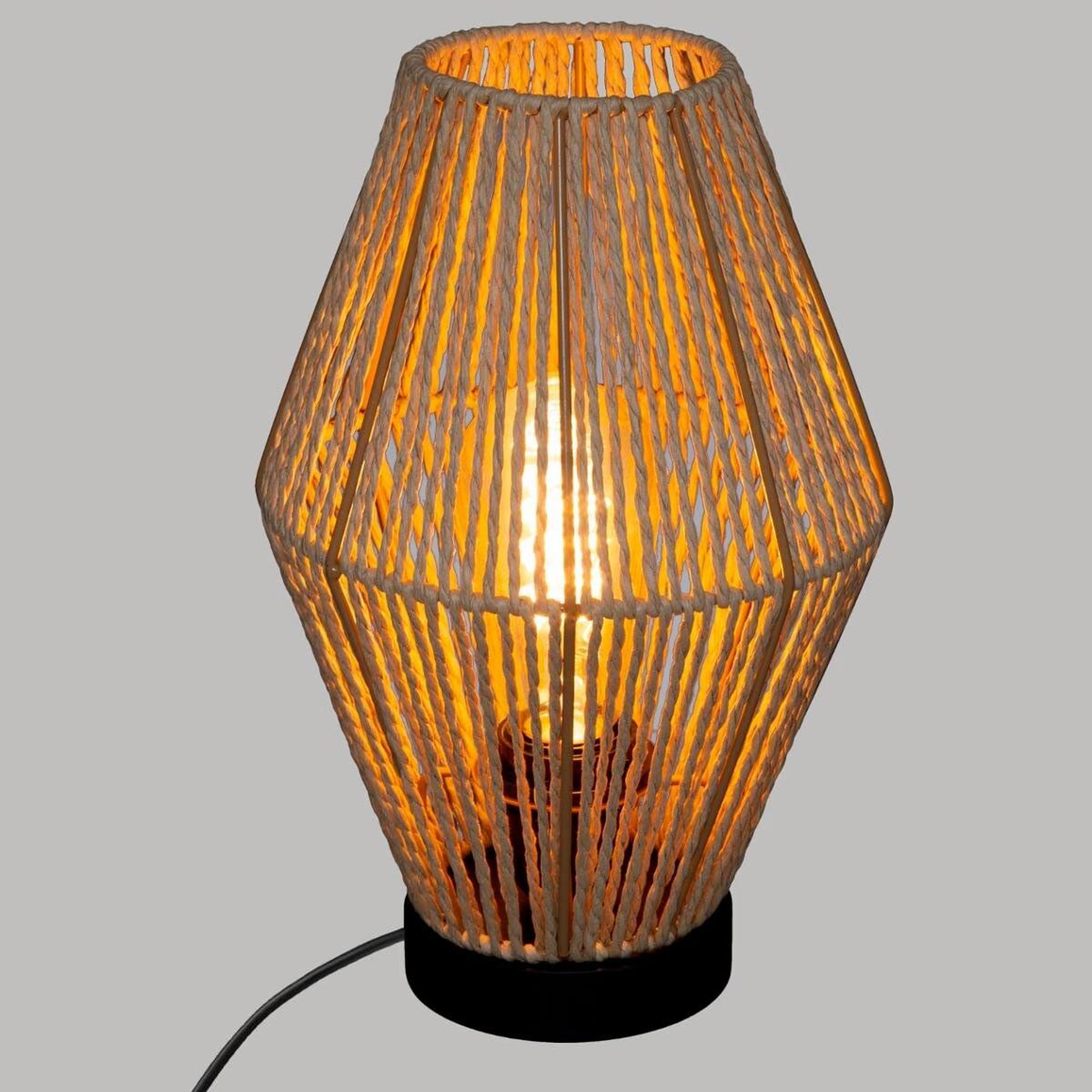 Voir la diapositive 3 : ATMOSPHERA Lampe à poser corde  aissa  32cm naturel & noir