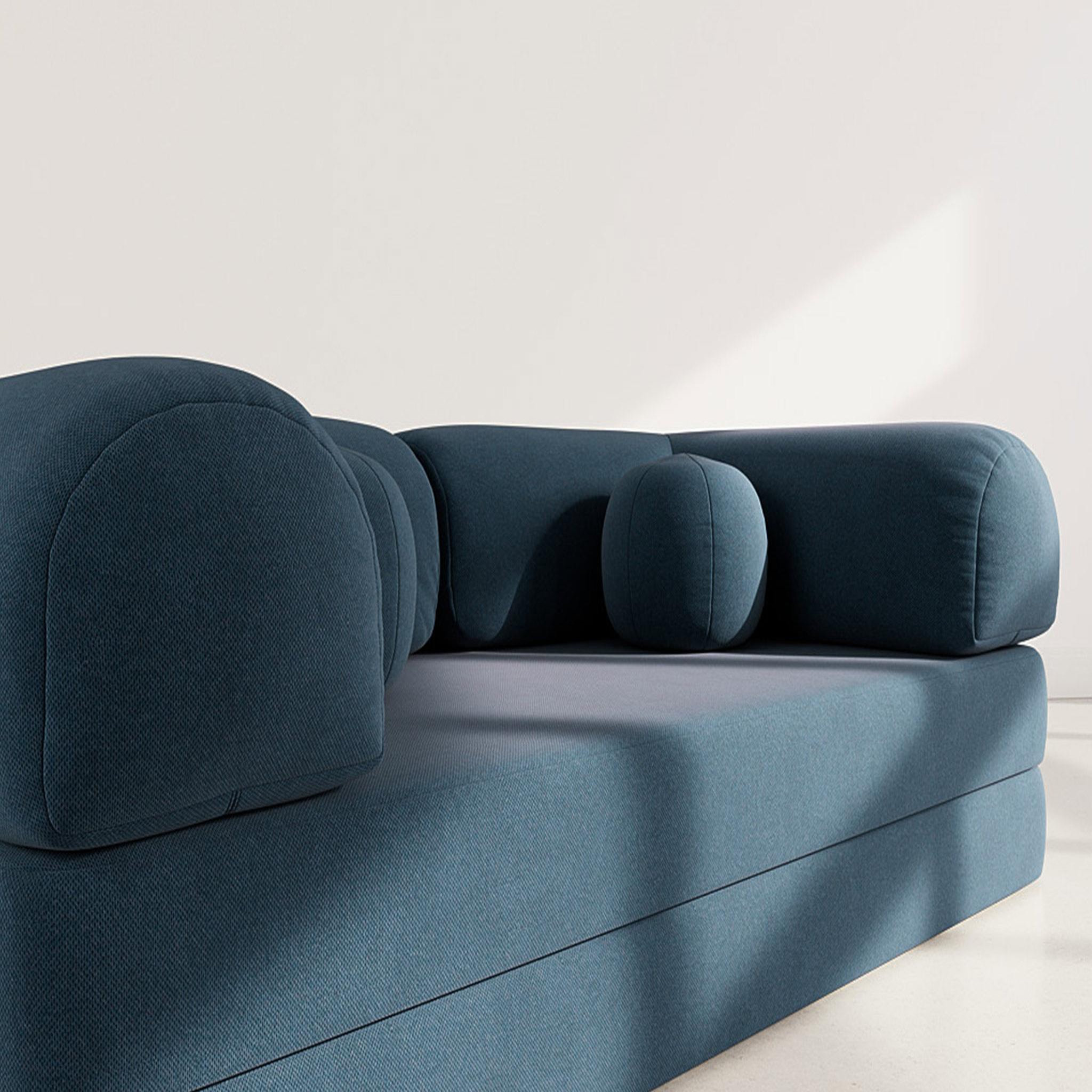 Voir la diapositive 4 : BEST MOBILIER Nebula - canapé 3 places convertible en velours texturé