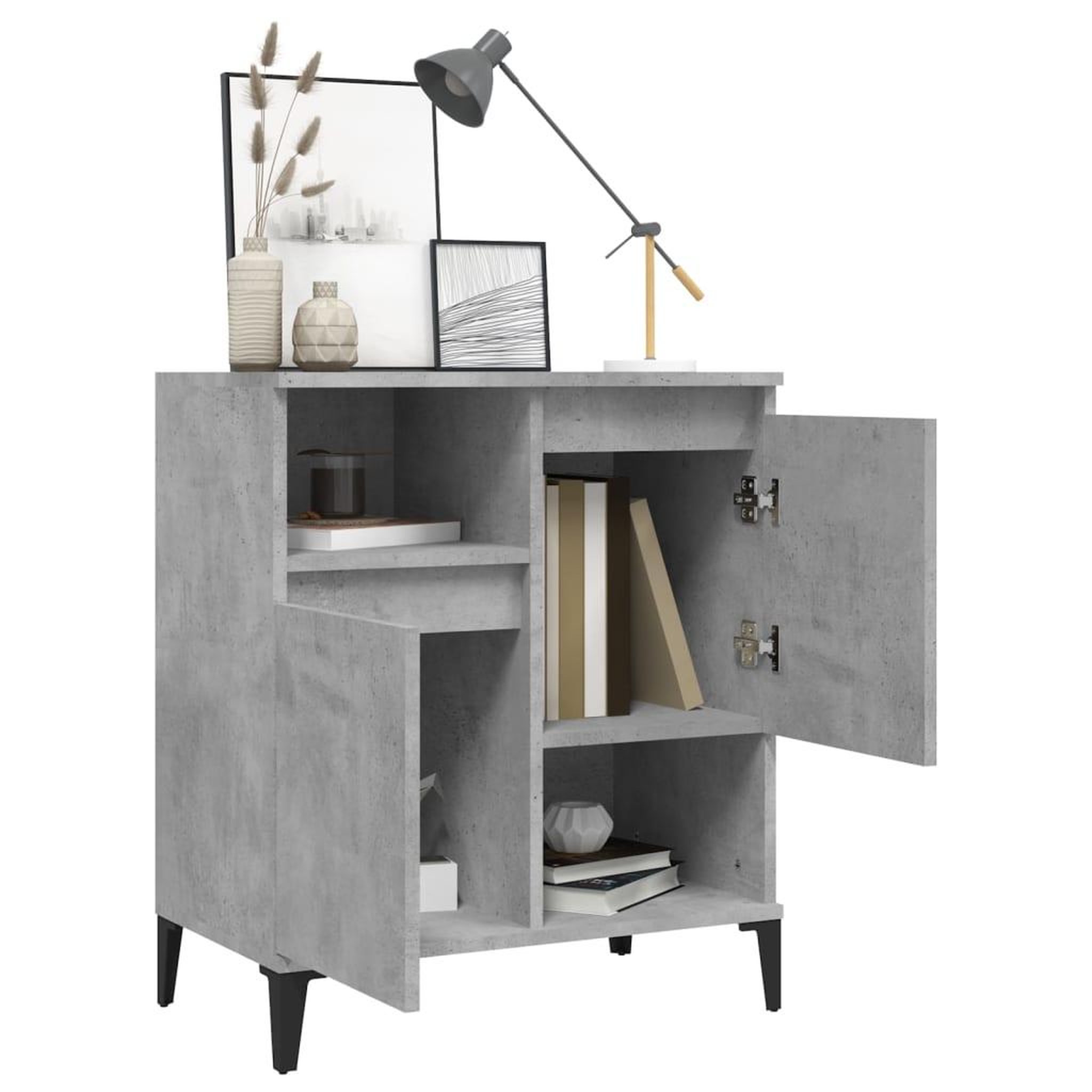 Voir la diapositive 4 : VIDAXL Buffet Gris beton 60x35x70 cm Bois d'ingenierie