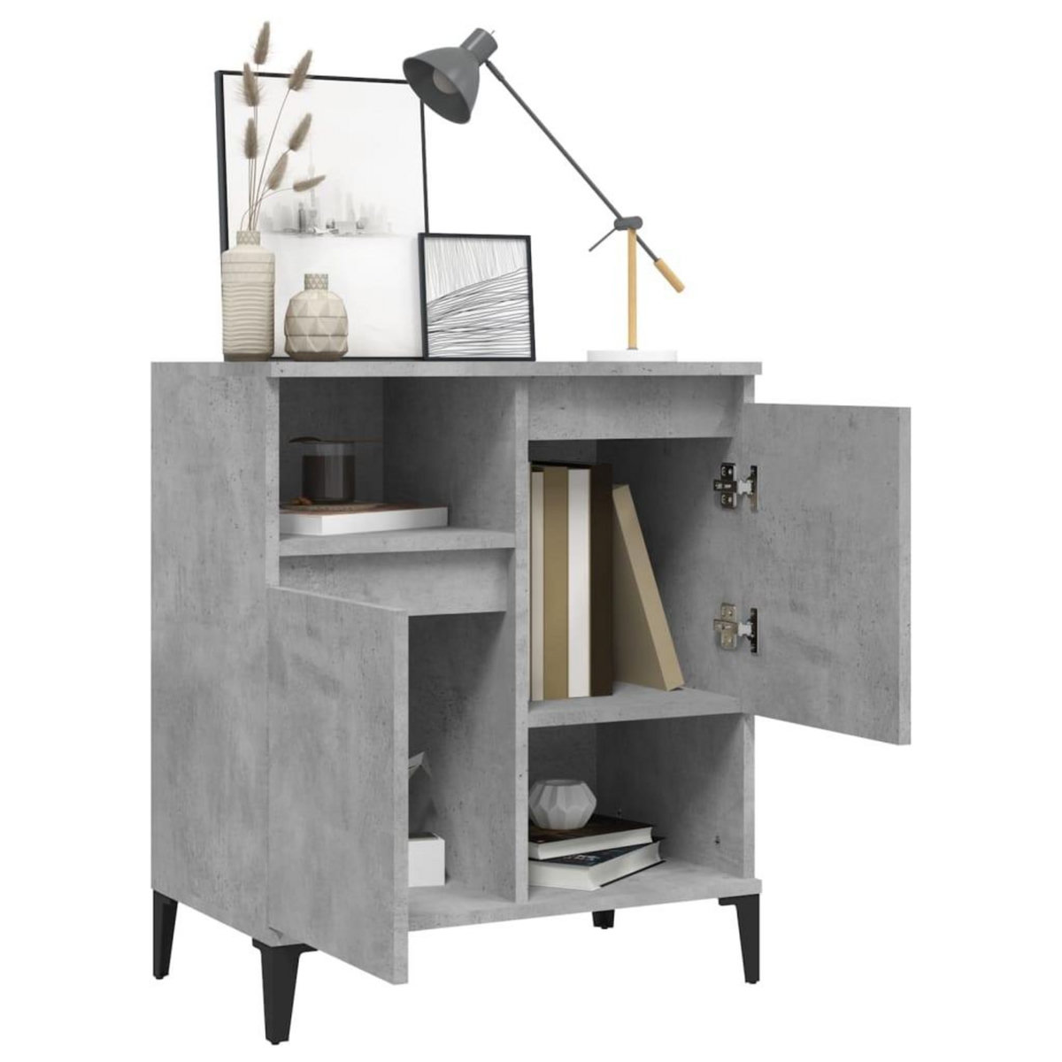 VIDAXL Buffet Gris beton 60x35x70 cm Bois d'ingenierie