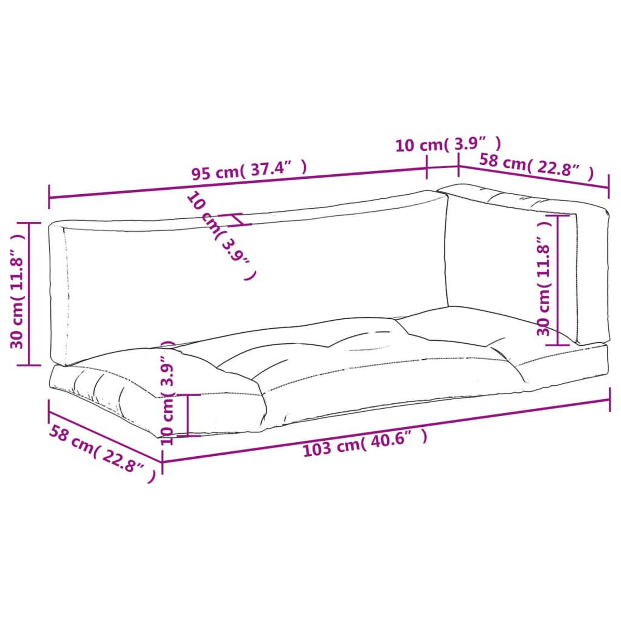 Voir la diapositive 6 : VIDAXL Coussins de palette lot de 3 rouge tissu