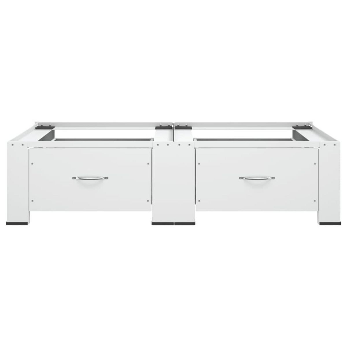 VIDAXL Socle double pour lave-linge et seche-linge avec tiroirs Blanc