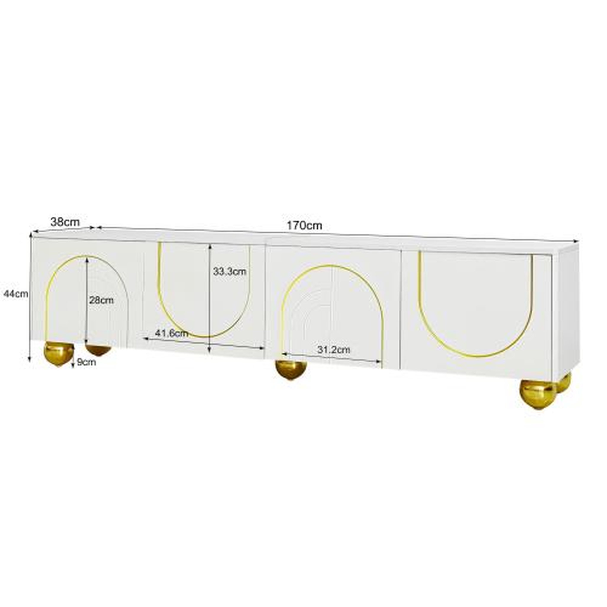 Voir la diapositive 3 : MERAX Meuble tv blanc 170 cm panneau de particules