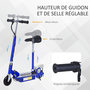 Voir la diapositive 5 : HOMCOM Trottinette électrique 120 W pliable pour enfant de 7 à 12 ans hauteur guidon et selle réglable 10 Km/h max. bleu