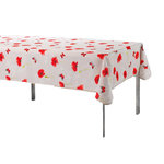 Douceur d'Intérieur Nappe rectangle antitache Amapola - 150 x 240 cm  - Beige et rouge
