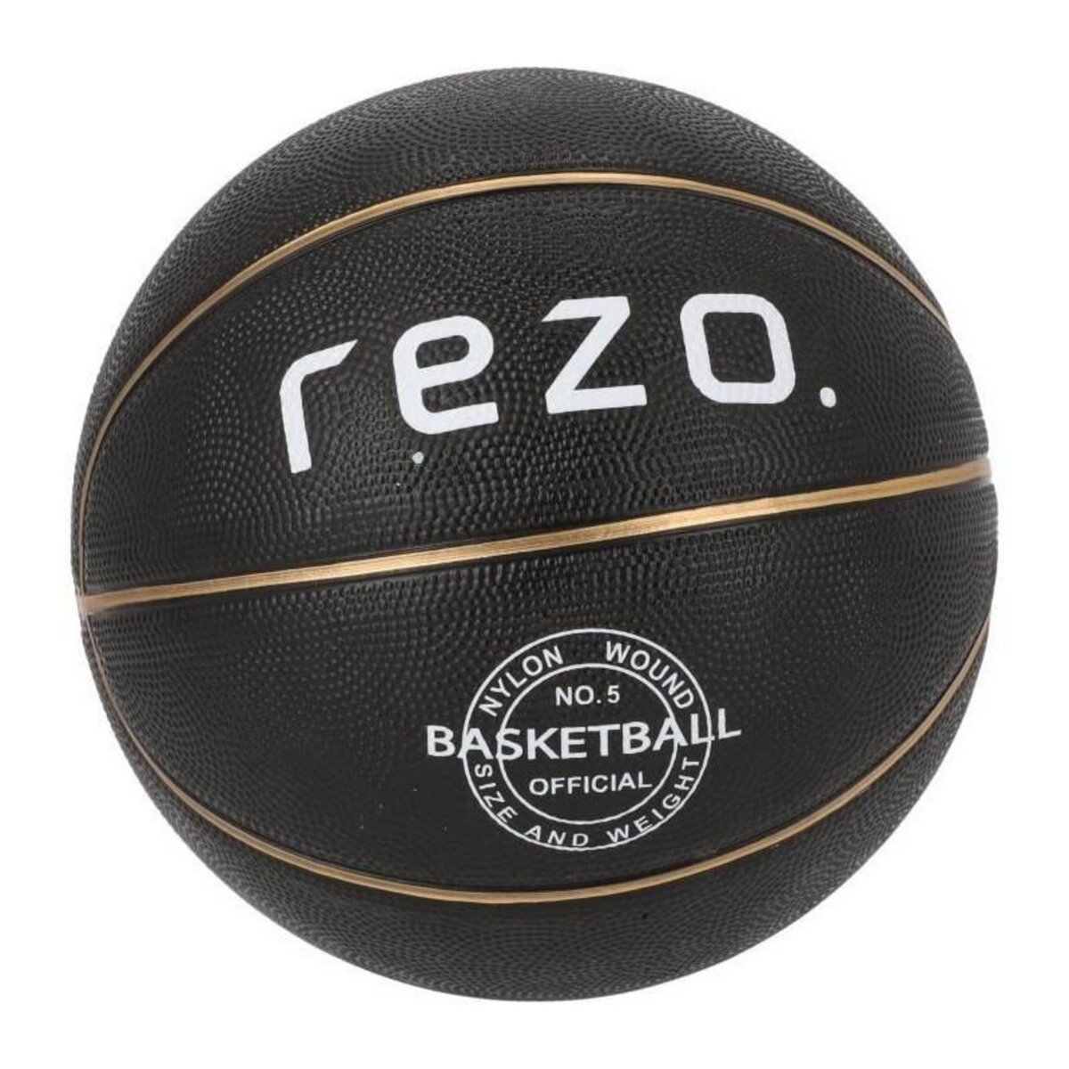 GENERIQUE Ballon de basket - REZO - Caoutchouc - Taille 5 - Or - Prise ferme