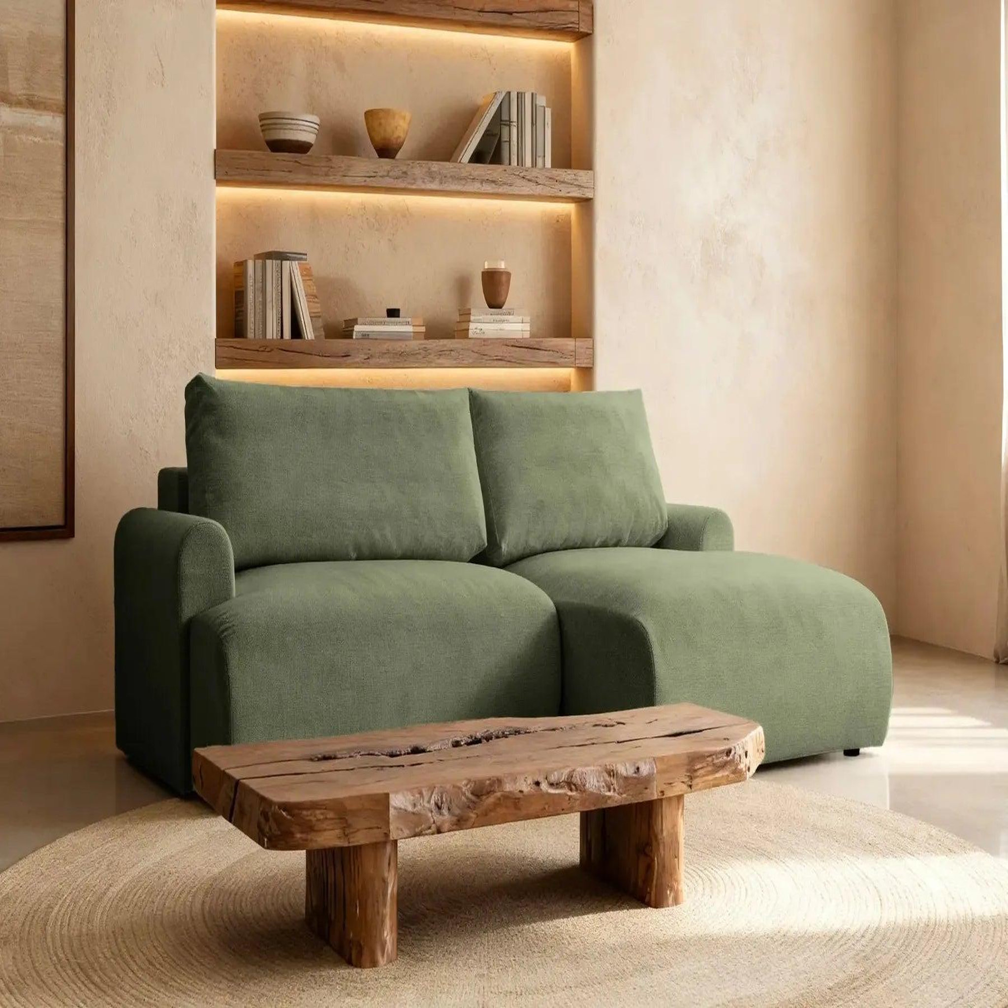 Voir la diapositive 2 : CASANOVA PARIS Raphaelle - canapé d'angle convertible tissu lisse 4 places droit