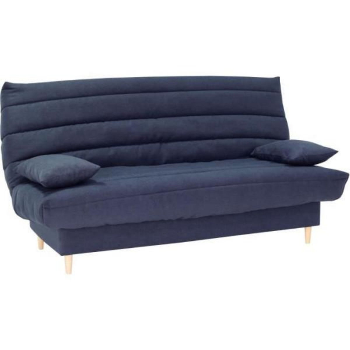 MARKET24 Clic clac 3 places - bleu foncé - Couchage 125x190 cm - Avec coussins
