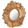 Voir la diapositive 2 : VIDAXL Miroir mural 40 cm Teck Rond