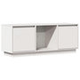 Voir la diapositive 2 : VIDAXL Meuble TV Blanc 110,5x35x44 cm Bois de pin massif