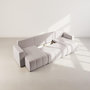 Voir la diapositive 3 : BEST MOBILIER Nicole - canapé panoramique en u 7 places convertible avec coffre en tissu