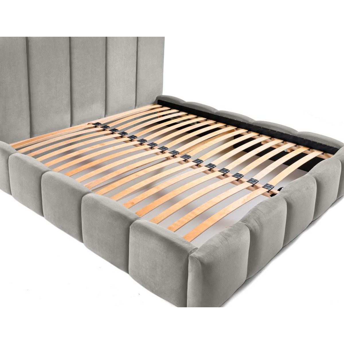 BEST MOBILIER Torreon - lit coffre - 160x200 - sommier inclus - en velours