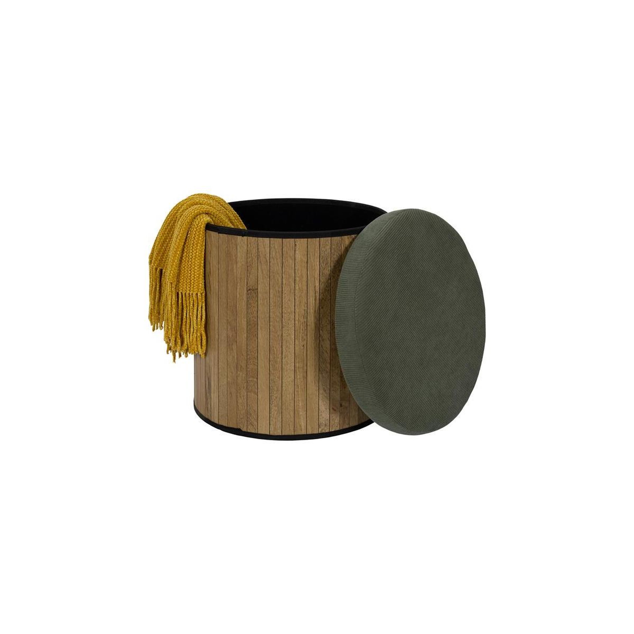 Voir la diapositive 3 : The Home Deco Factory Pouf coffre pliable  jules  38cm vert