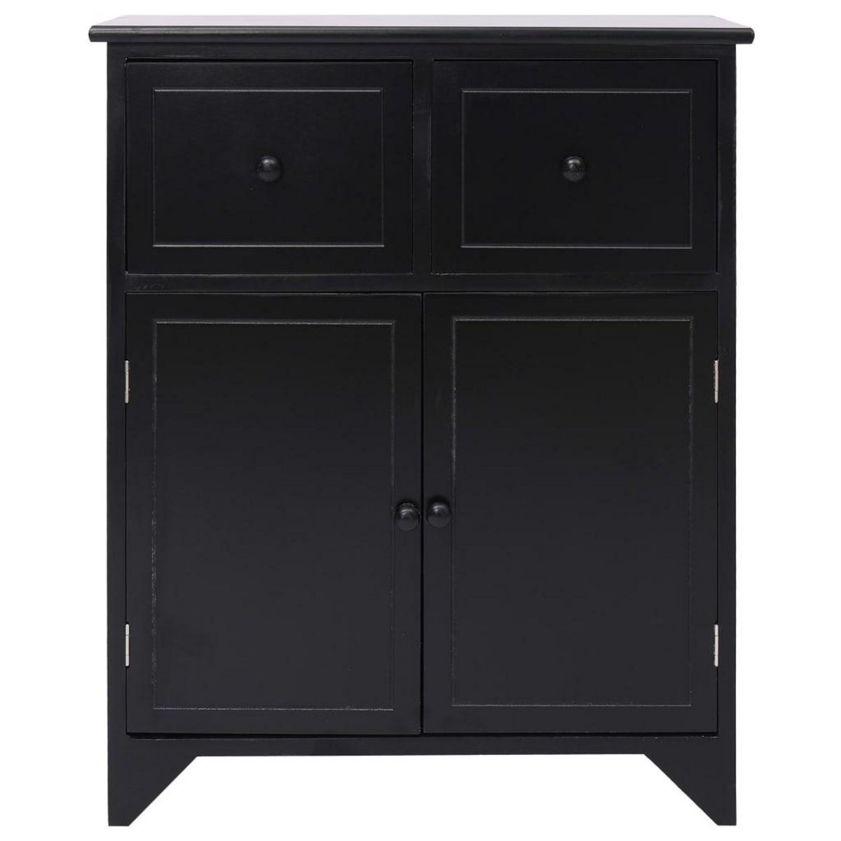 VIDAXL Armoire laterale Noir 60x30x75 cm Bois de Paulownia