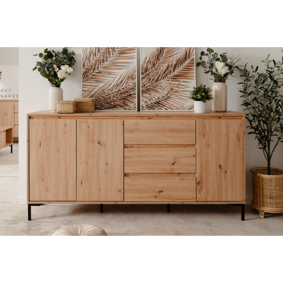 CONCEPT USINE Buffet en bois avec placards et tiroirs NAVI