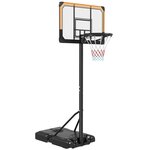 HOMCOM Panier de basketball sur pied roulettes - hauteur réglable arceau 182-213cm - acier polycarbonate orange noir