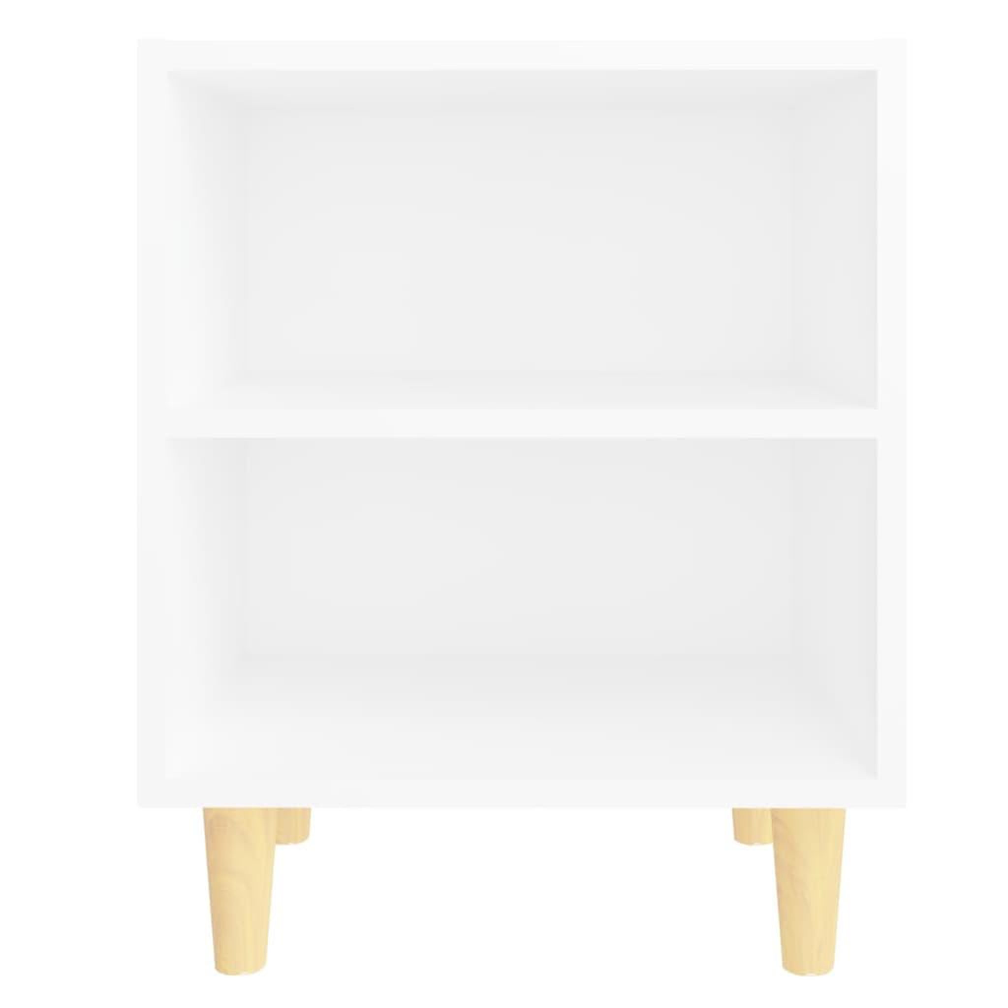 Voir la diapositive 4 : VIDAXL Table de chevet avec pieds en bois massif Blanc 40x30x50 cm