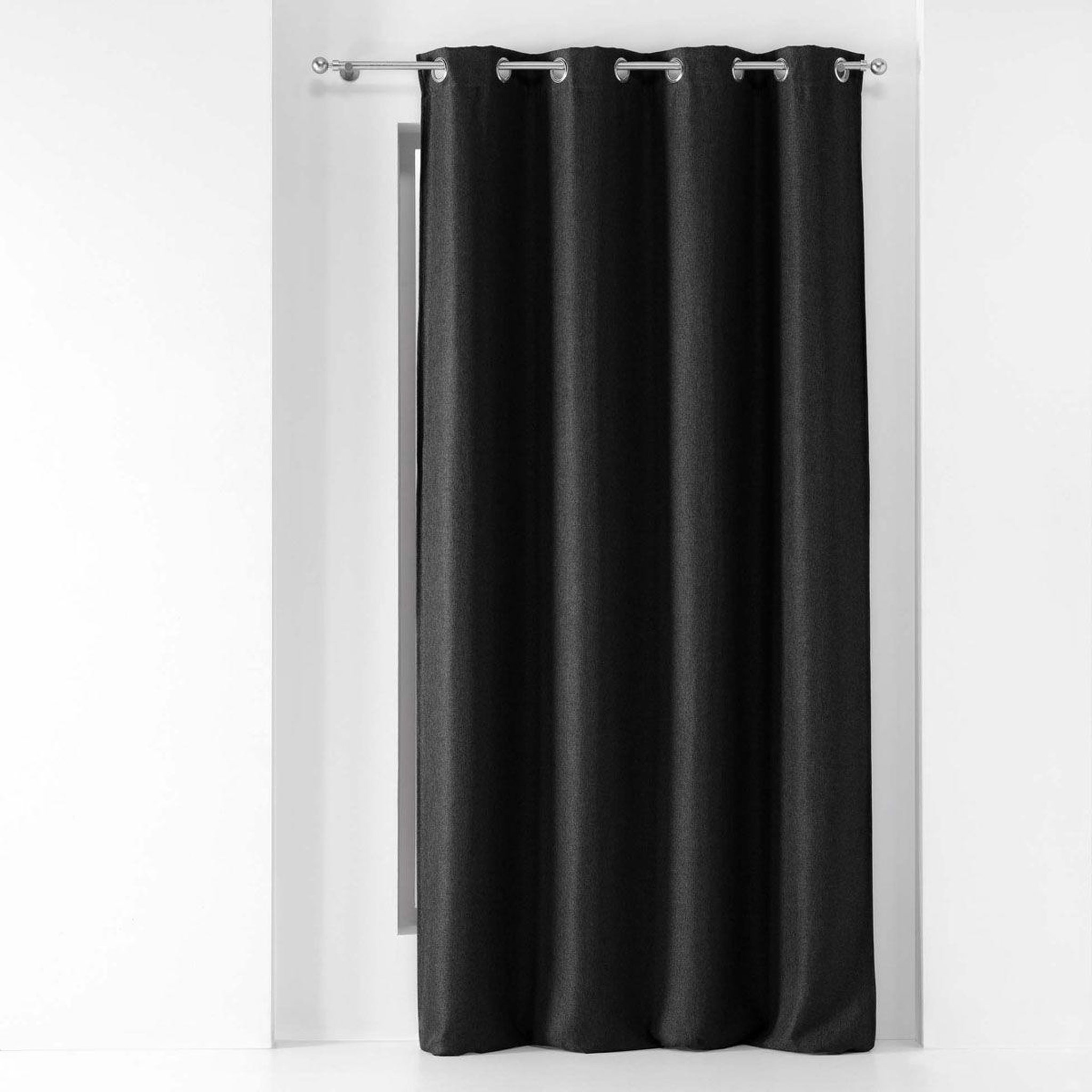 Douceur d'Intérieur Rideau occultant tissé  tramina  135x240cm noir