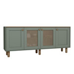 Habitat et Jardin Buffet en bois et cannage  Bohemian  - 180 x 40 x 75 cm - Vert