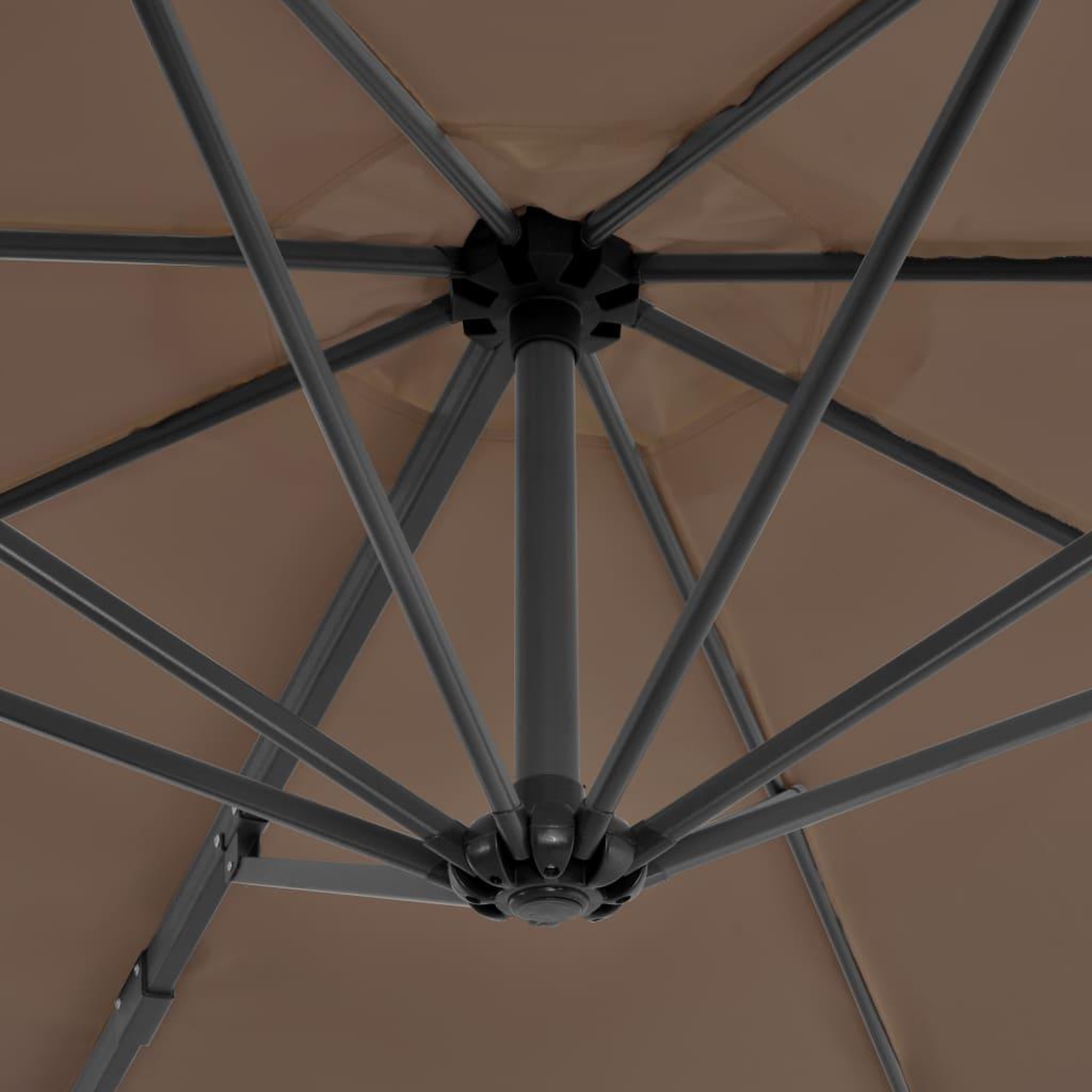 Voir la diapositive 5 : VIDAXL Parasol de jardin en porte-a-faux et poteau en aluminium taupe