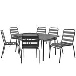 Habitat et Jardin Salon de jardin en métal  Bilbao  - 6 places - Gris