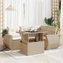Voir la diapositive 1 : VIDAXL Salon de jardin avec coussins 5 pcs beige resine tressee