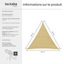 Voir la diapositive 6 : tectake Voile d'ombrage triangulaire triangulaire avec une protection UV 50+ beige 3 x 3 x 3 m