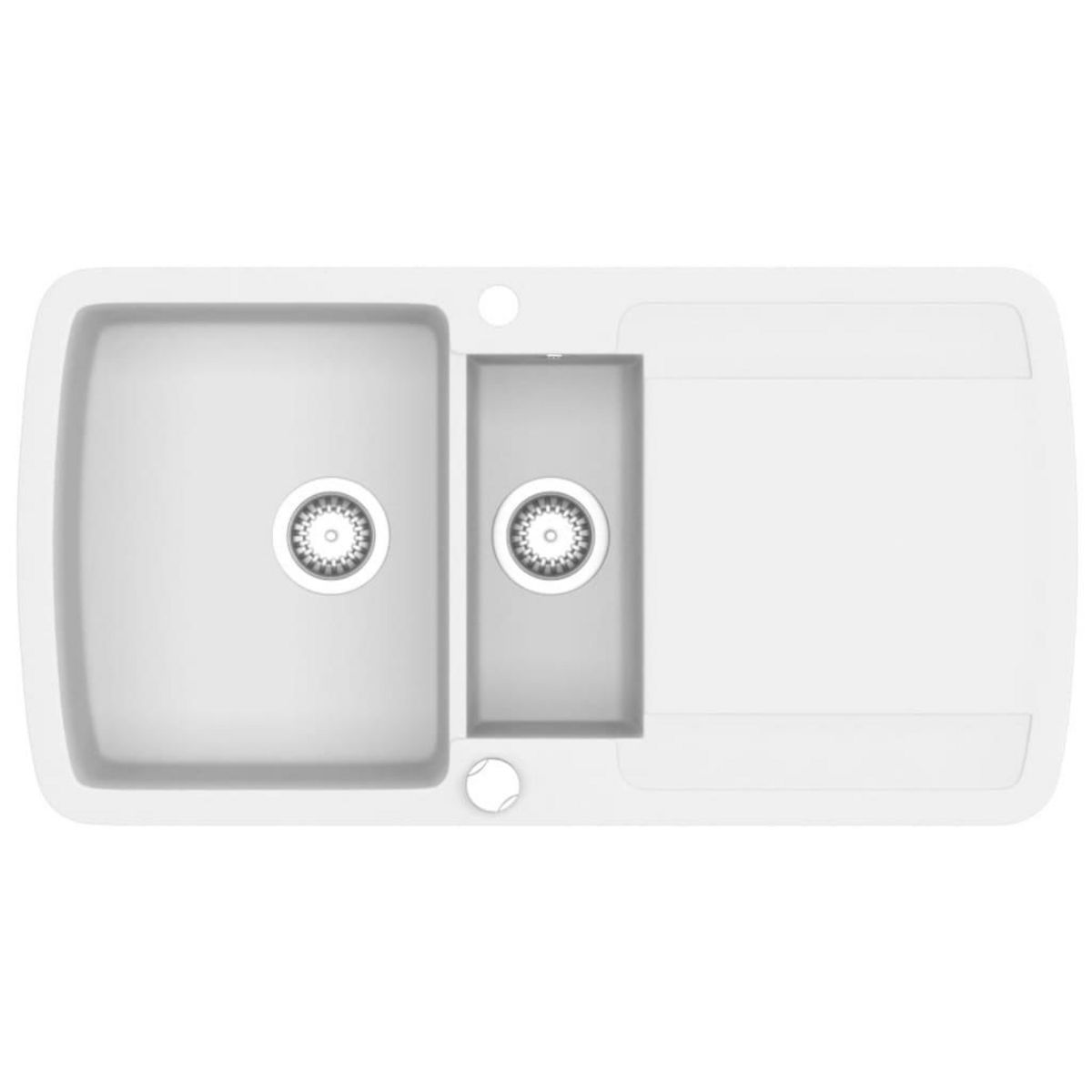 VIDAXL Evier de cuisine Granit Double lavabo Blanc