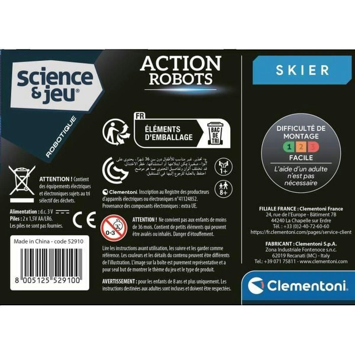 CLEMENTONI Kit Robot Action Clementoni en Plastiques Durables