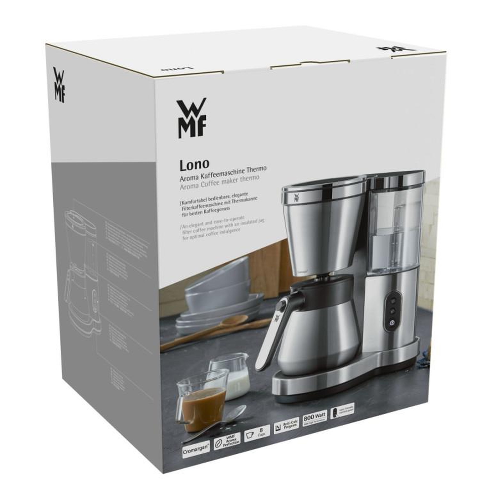 Voir la diapositive 4 : WMF Cafetière filtre isotherme 8 tasses 800w inox - 412310011