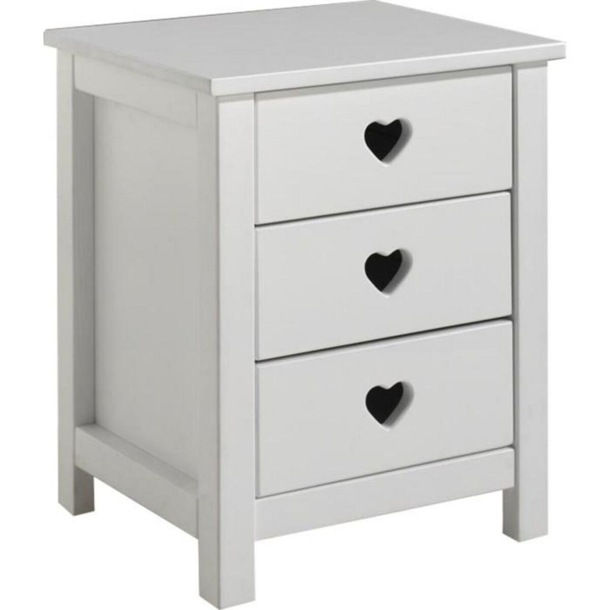 Paris Prix Pack - Lit Enfant, Sommier, Chevet & Armoire  Amori  90x200cm Blanc