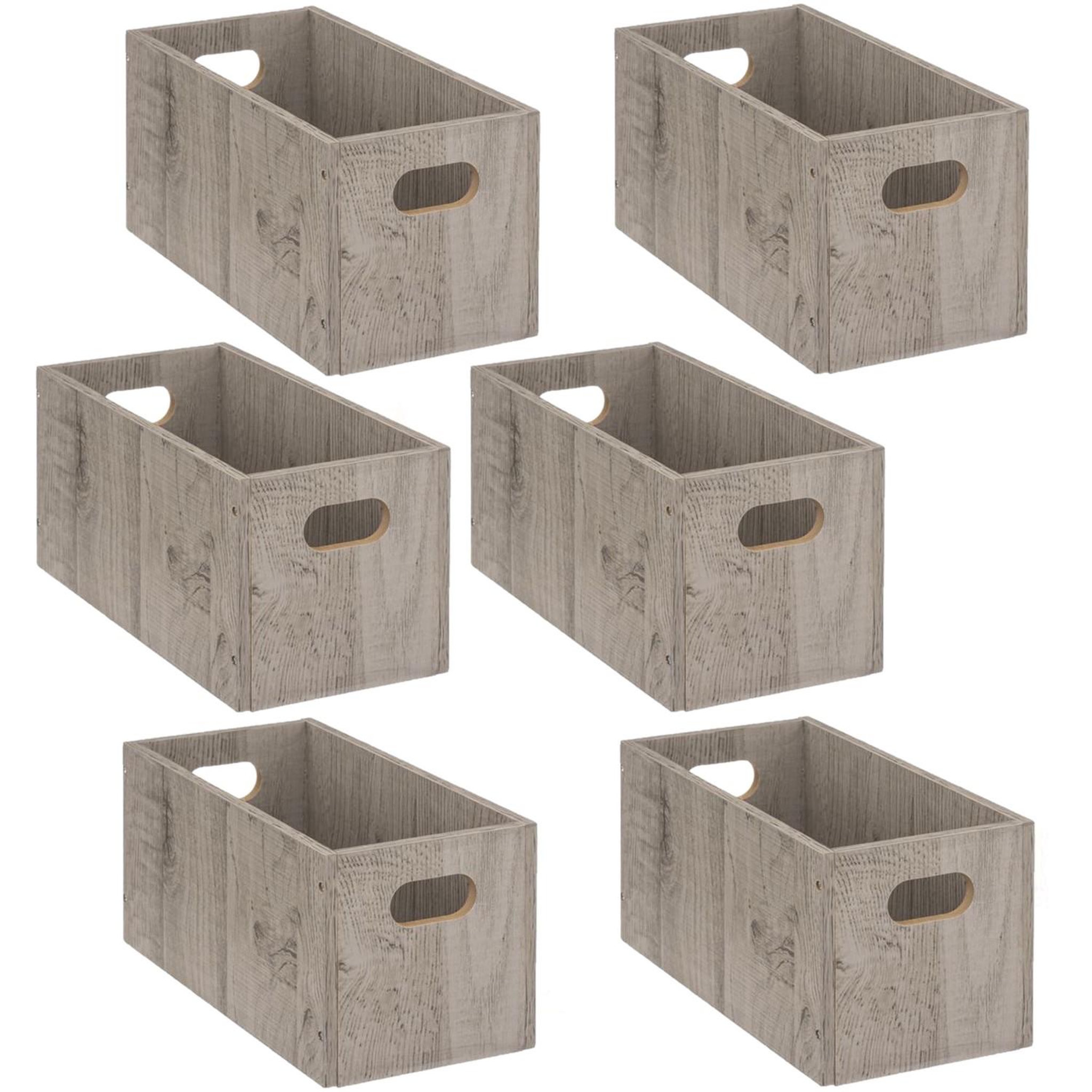 Voir la diapositive 1 : TOILINUX Lot de 6 boîtes de rangement rectangulaire en mdf