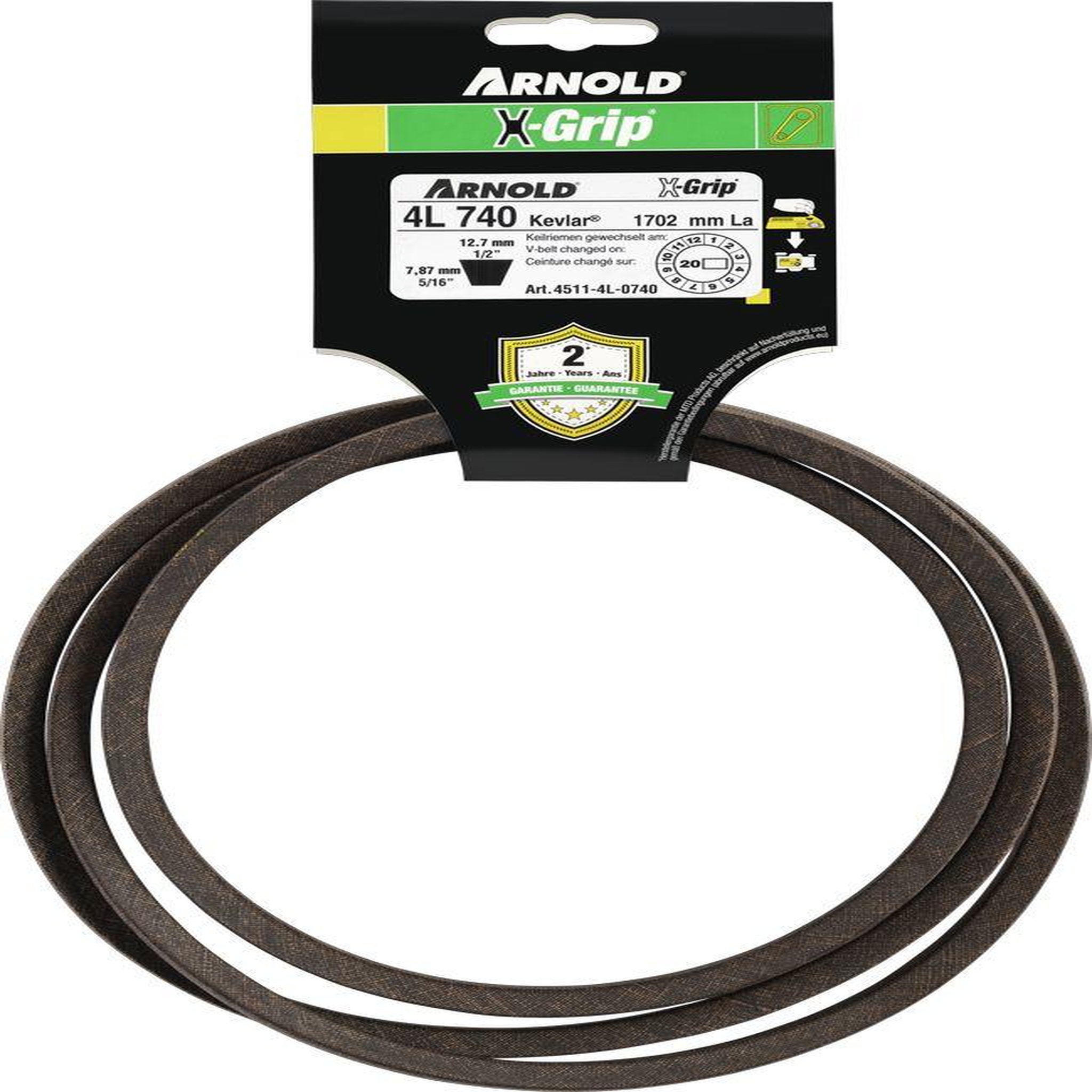 ARNOLD Courroie trapézoïdale x-grip v de type 4l740