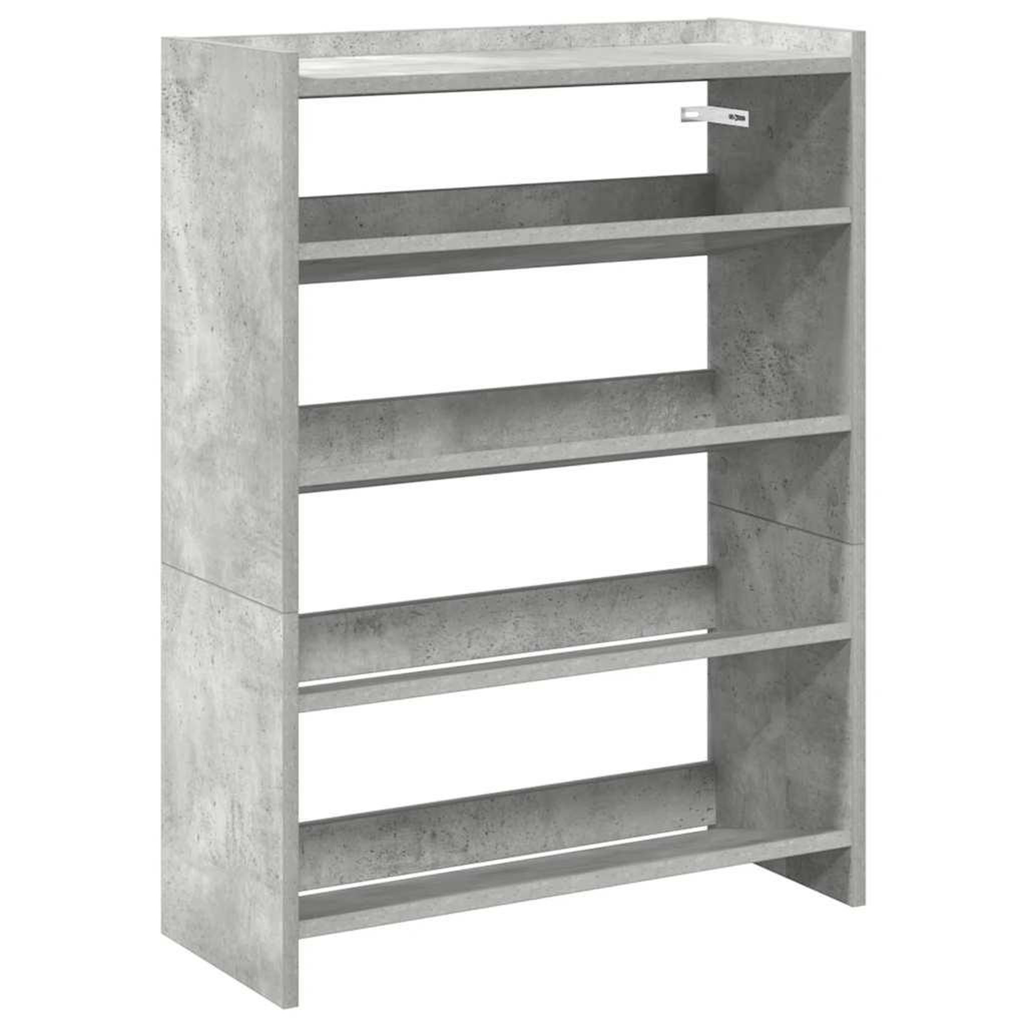 Voir la diapositive 2 : VIDAXL Etagere a chaussures gris beton 60x25x81 cm bois d'ingenierie