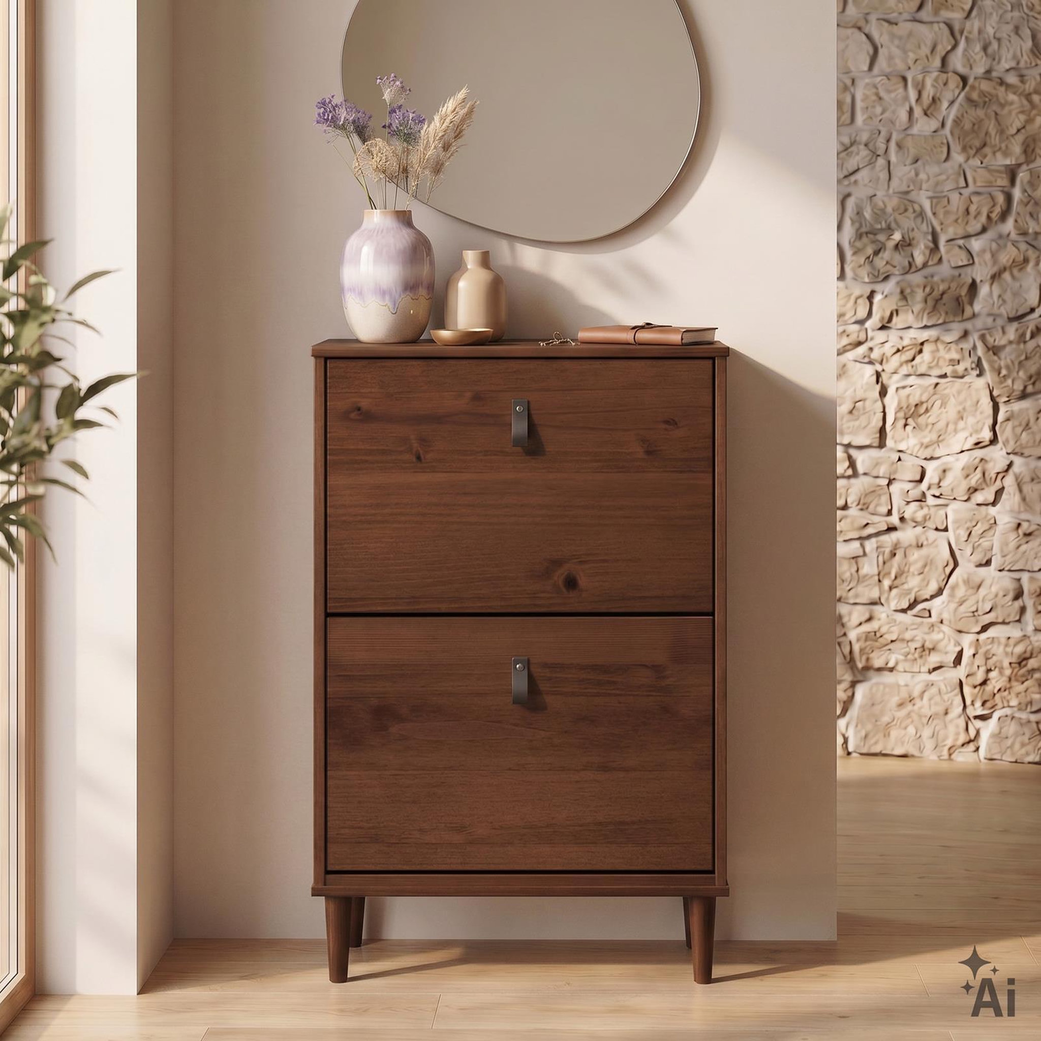 Voir la diapositive 2 : IDIMEX Meuble à chaussures entrée mikka en bois massif