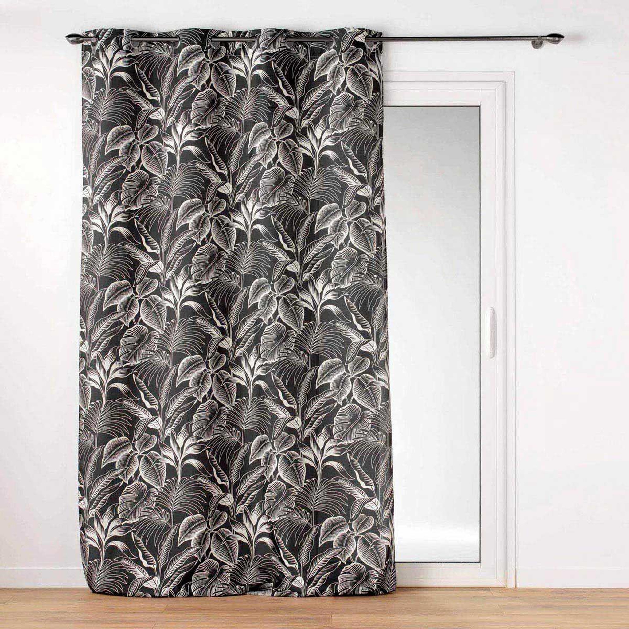 Douceur d'Intérieur Rideau à œillets imprimé  cabana  140x280cm noir