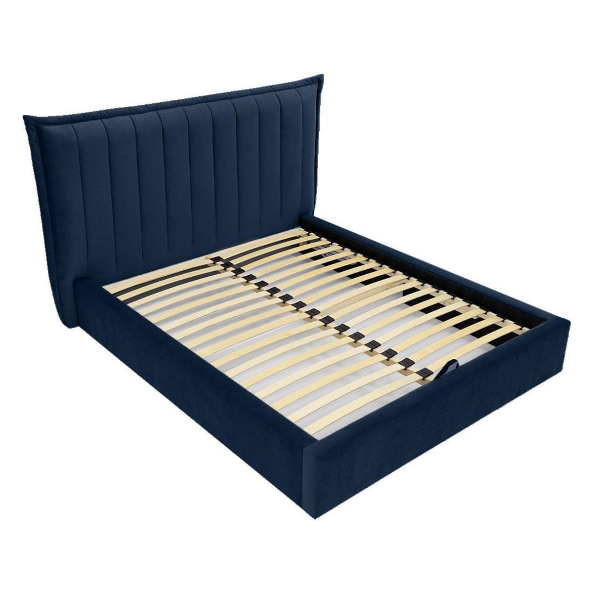 BEST MOBILIER Esmee - lit coffre - 160x200 cm - en velours - sommier inclus