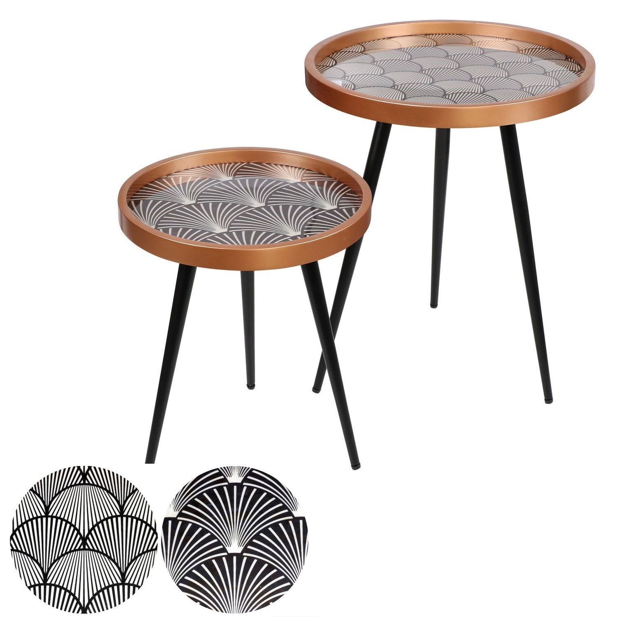 DIVERS 2 tables d'appoint design art déco