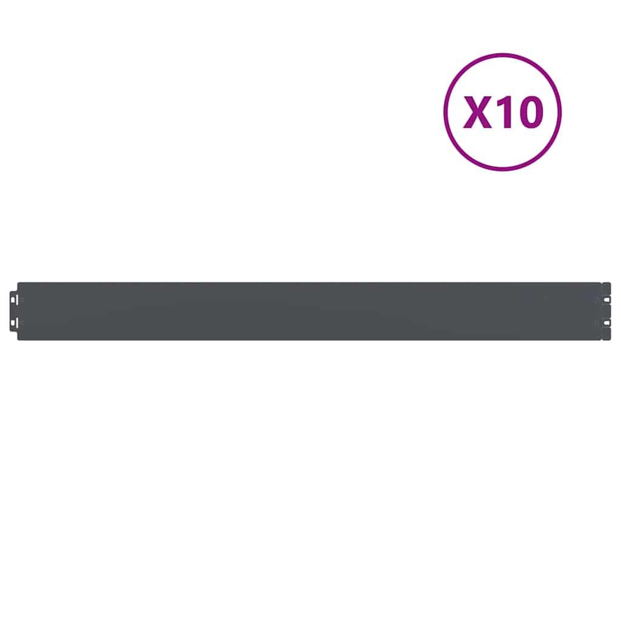 Voir la diapositive 2 : VIDAXL Bordures pelouse 10pcs anthracite 10x103cm acier lamine a froid