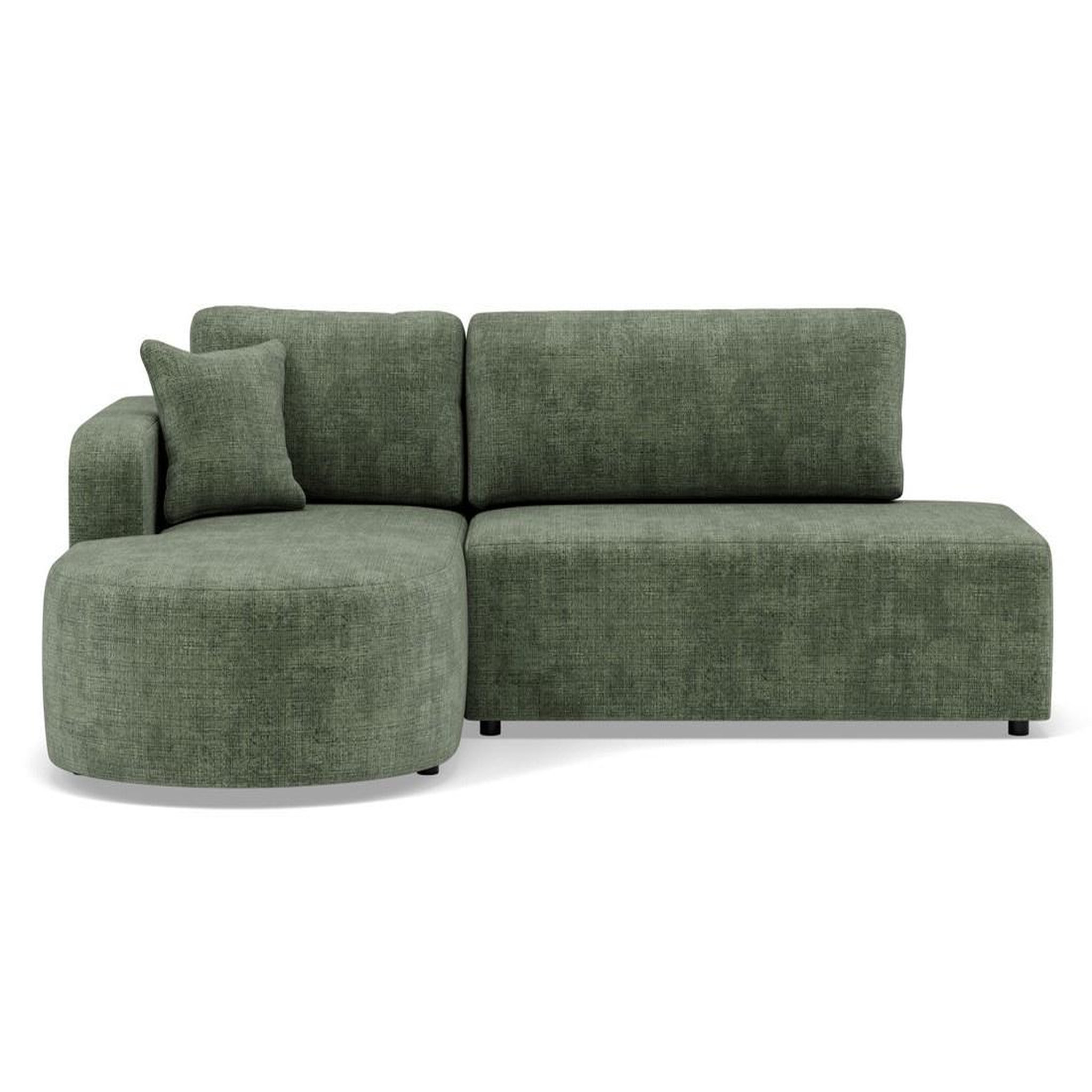 Voir la diapositive 1 : BEST MOBILIER Miro - canapé d'angle gauche 4 places convertible avec coffre en velours texturé