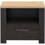 Voir la diapositive 3 : MARKET24 Chevet 1 tiroir et 1 niche - BOHOL - Chene / Blanc - L61,6 x P42 x H52 cm