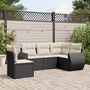 Voir la diapositive 1 : VIDAXL Salon de jardin 5 pcs avec coussins noir resine tressee
