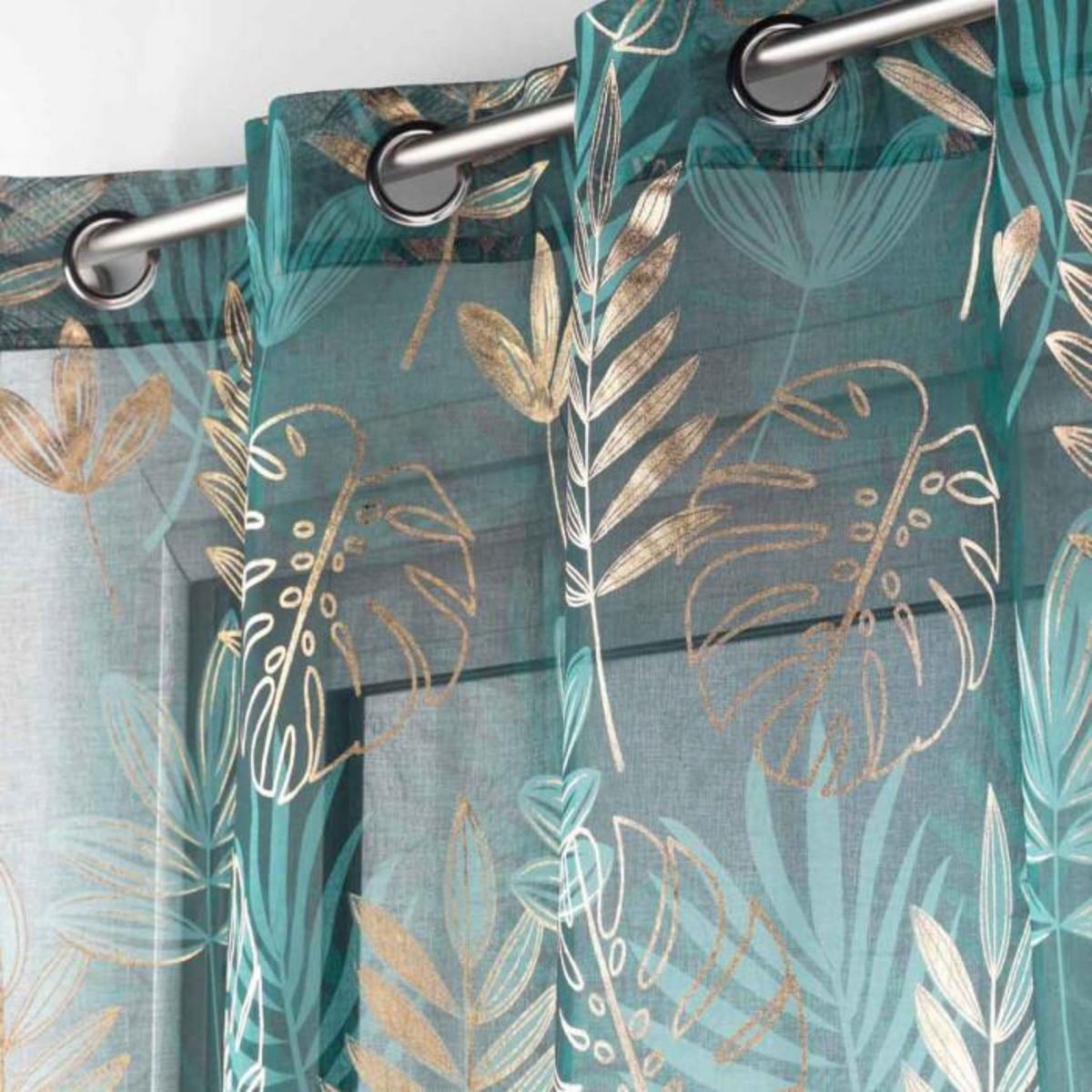 Paris Prix Rideau Voilage à Œillets  Ornella  140x240cm Émeraude