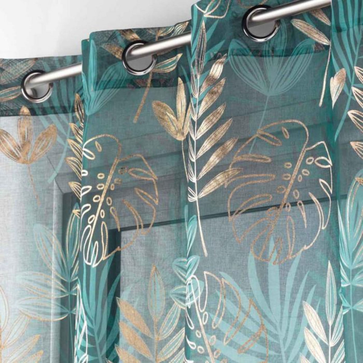 Paris Prix Rideau Voilage à Œillets  Ornella  140x240cm Émeraude