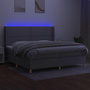 Voir la diapositive 2 : VIDAXL Sommier a lattes de lit matelas LED Gris clair 200x200 cm Tissu