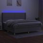Voir la diapositive 2 : VIDAXL Sommier a lattes de lit matelas LED Gris clair 200x200 cm Tissu