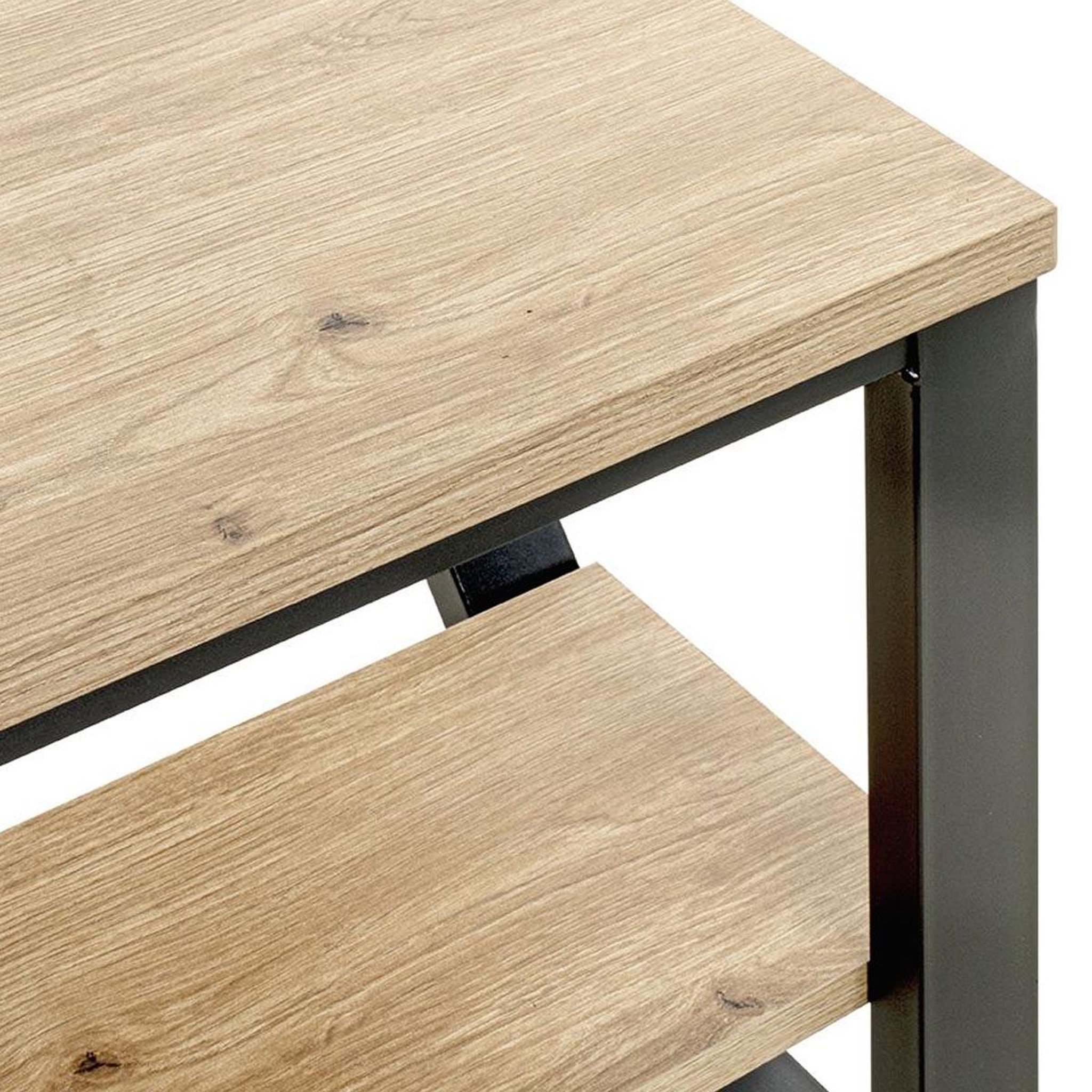 Voir la diapositive 3 : Paris Prix Table d'appoint 2 niveaux  devi  55cm naturel & noir