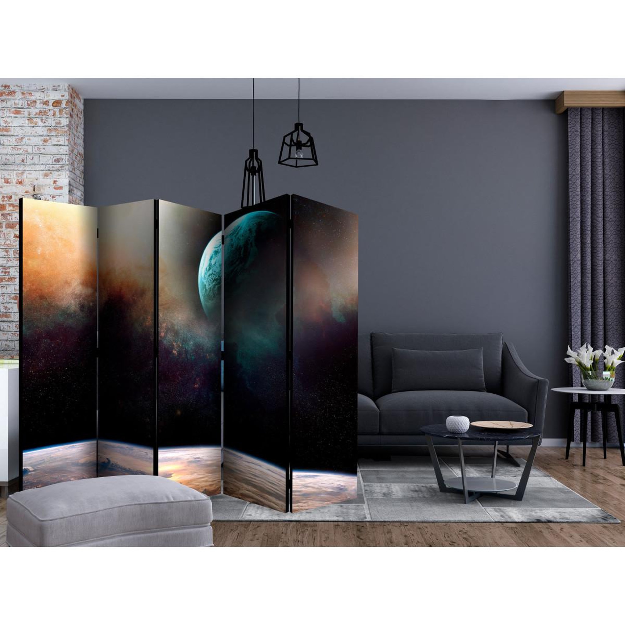 Voir la diapositive 2 : Paris Prix Paravent 5 volets  like being on another planet  172x225cm
