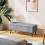 Voir la diapositive 2 : HOMCOM Banc coffre de rangement 2 en 1 dim. 102L x 40l x 39H cm piètement acier noir tissu gris